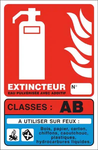 Usage extincteur classe AB