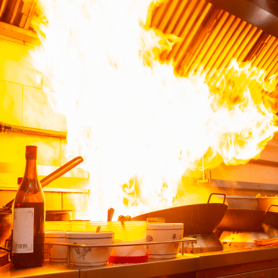 Incendie cuisine professionnelle
